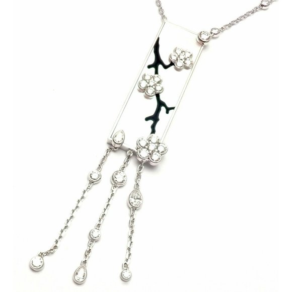 Authentic! Van Cleef & Arpels Miroir Des Eaux 18k Gold Diamond MOP Necklace - Picture 1 of 12